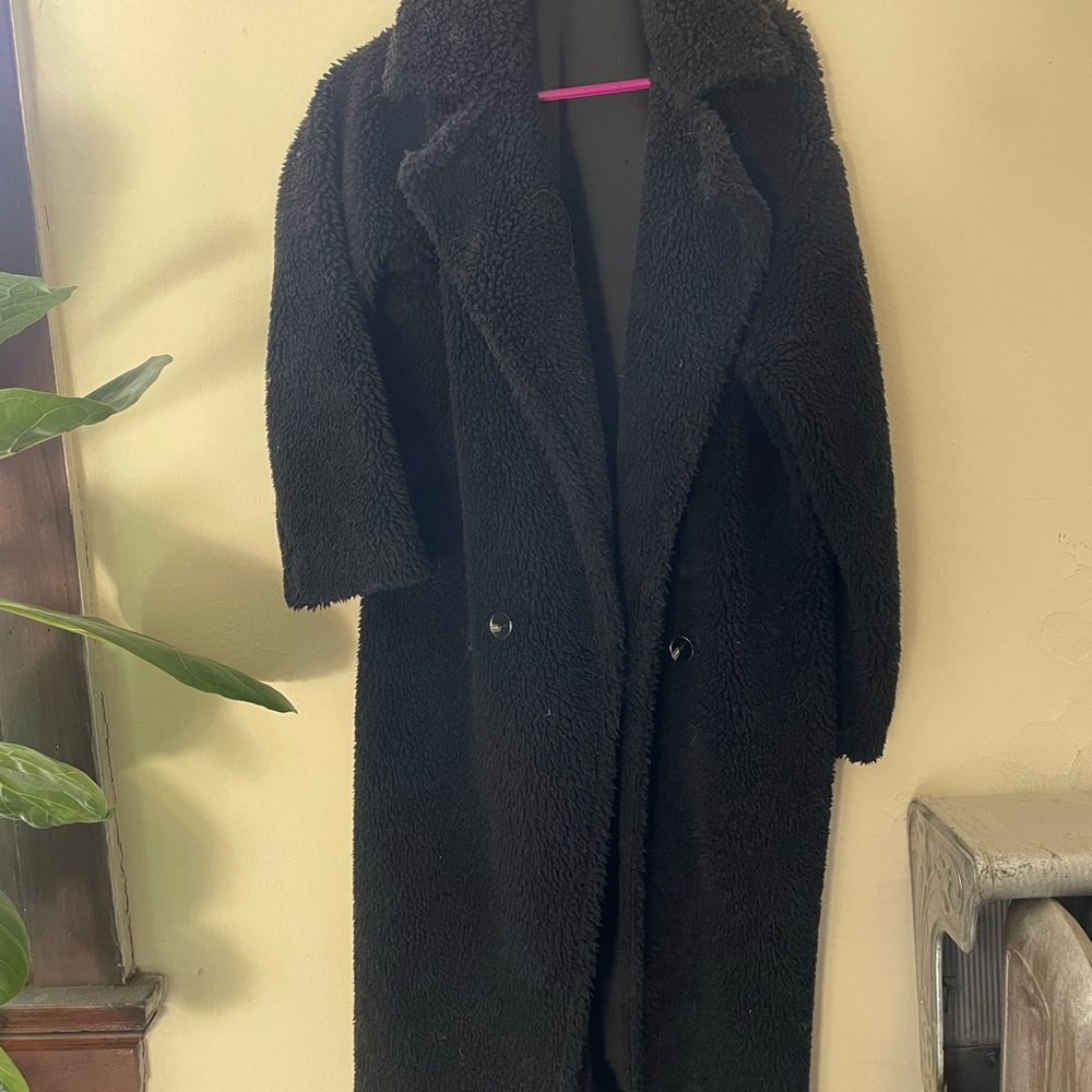 Cozy Black Faux Fur Coat